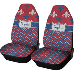 Patriotic Fleur de Lis Car Seat Covers (Set of Two) (Personalized)