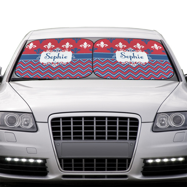 Patriotic Fleur de Lis Car Sun Shades - IN CONTEXT