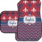 Patriotic Fleur de Lis Car Floor Mats Set - 2 Front & 2 Back (Personalized)