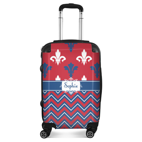 Custom Patriotic Fleur de Lis Suitcase - 20" Carry On (Personalized)