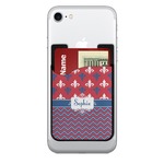 Patriotic Fleur de Lis 2-in-1 Cell Phone Credit Card Holder & Screen Cleaner (Personalized)