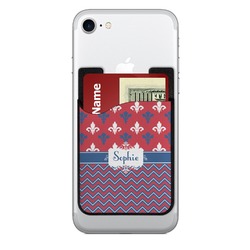 Patriotic Fleur de Lis 2-in-1 Cell Phone Credit Card Holder & Screen Cleaner (Personalized)