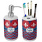 Patriotic Fleur de Lis Ceramic Bathroom Accessories Set (Personalized)