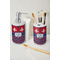 Patriotic Fleur de Lis Ceramic Bathroom Accessories - LIFESTYLE (toothbrush holder & soap dispenser)