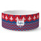 Patriotic Fleur de Lis Ceramic Dog Bowl - Medium - Front