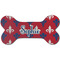 Patriotic Fleur de Lis Ceramic Dog Ornament - Front w/ Name or Text