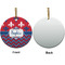 Patriotic Fleur de Lis Ceramic Flat Ornament - Circle Front & Back (APPROVAL)