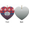 Patriotic Fleur de Lis Ceramic Flat Ornament - Heart Front & Back (APPROVAL)