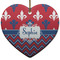 Patriotic Fleur de Lis Ceramic Flat Ornament - Heart (Front)