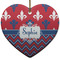 Patriotic Fleur de Lis Heart Ceramic Ornament w/ Name or Text