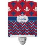 Patriotic Fleur de Lis Ceramic Night Light (Personalized)