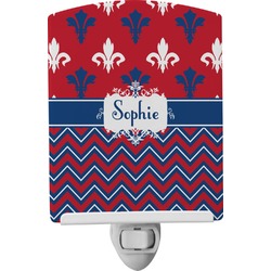 Patriotic Fleur de Lis Ceramic Night Light (Personalized)