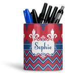 Patriotic Fleur de Lis Ceramic Pen Holder