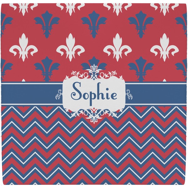 Custom Patriotic Fleur de Lis Ceramic Tile Hot Pad (Personalized)
