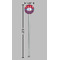 Patriotic Fleur de Lis Clear Plastic 7" Stir Stick - Round - Dimensions