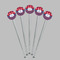 Patriotic Fleur de Lis Clear Plastic 7" Stir Stick - Round - Fan View