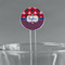 Patriotic Fleur de Lis 5.5" Round Plastic Stir Sticks - Clear (Personalized)
