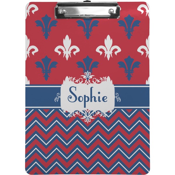 Custom Patriotic Fleur de Lis Clipboard (Letter Size) (Personalized)