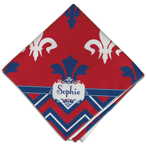 Custom Patriotic Fleur de Lis Cloth Dinner Napkin - Single w/ Name or Text