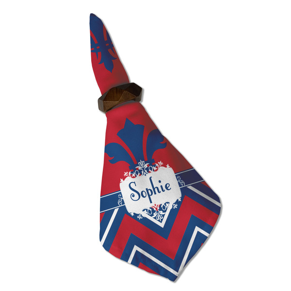 Patriotic Fleur de Lis Cloth Napkins - Personalized Dinner (Folded in Ring) (MAIN)