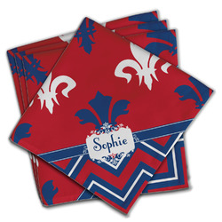 Patriotic Fleur de Lis Cloth Napkins (Set of 4) (Personalized)
