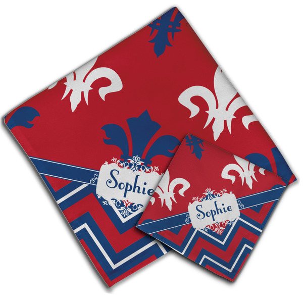 Patriotic Fleur de Lis Cloth Napkins - Personalized Lunch & Dinner (PARENT MAIN)