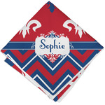 Patriotic Fleur de Lis Cloth Cocktail Napkin - Single w/ Name or Text