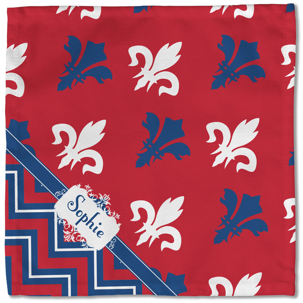 Patriotic Fleur de Lis Cloth Napkins - Personalized Lunch (Single Full Open)