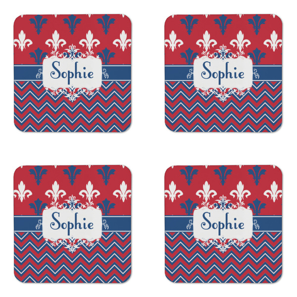Patriotic Fleur de Lis Coaster Set - APPROVAL