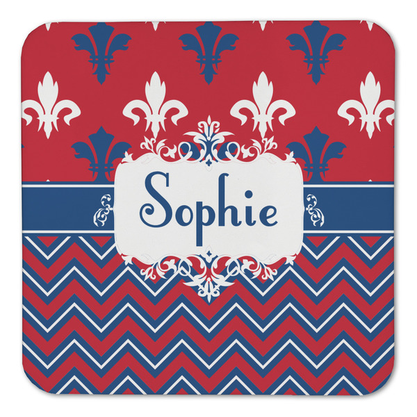 Patriotic Fleur de Lis Coaster Set - FRONT (one)