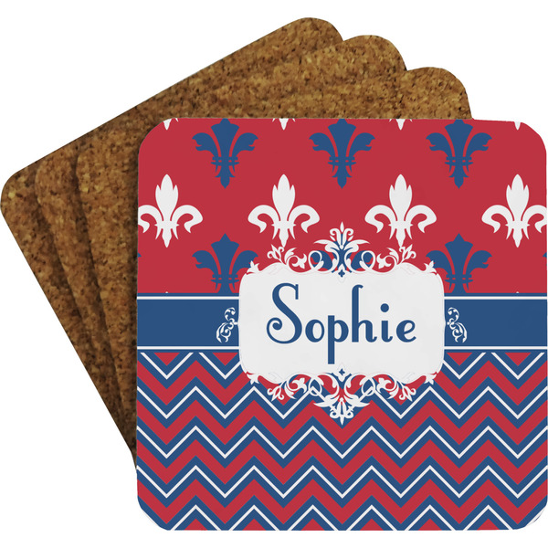 Patriotic Fleur de Lis Coaster Set (Personalized)