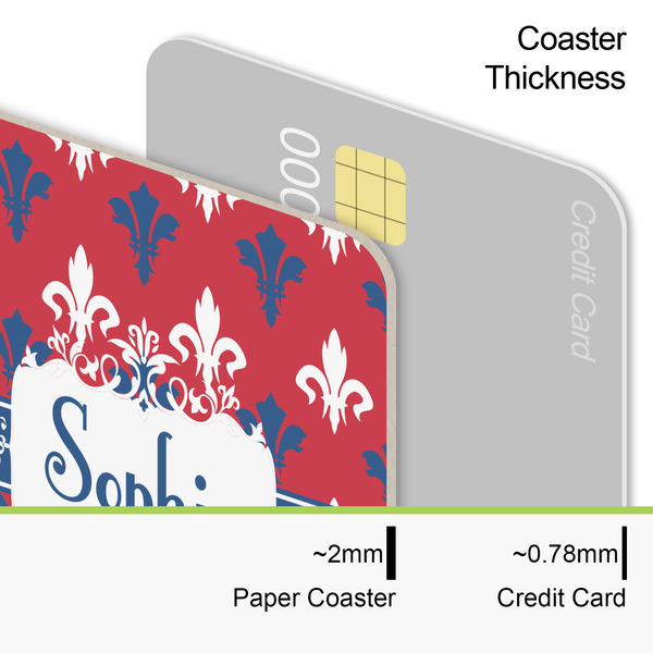 Patriotic Fleur de Lis Coaster Thickness