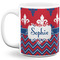 Patriotic Fleur de Lis 11 Oz Coffee Mug - White (Personalized)