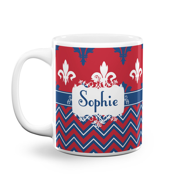 Custom Patriotic Fleur de Lis Coffee Mug (Personalized)