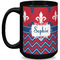 Patriotic Fleur de Lis Coffee Mug - 15 oz - Black Full
