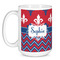 Patriotic Fleur de Lis Coffee Mug - 15 oz - White