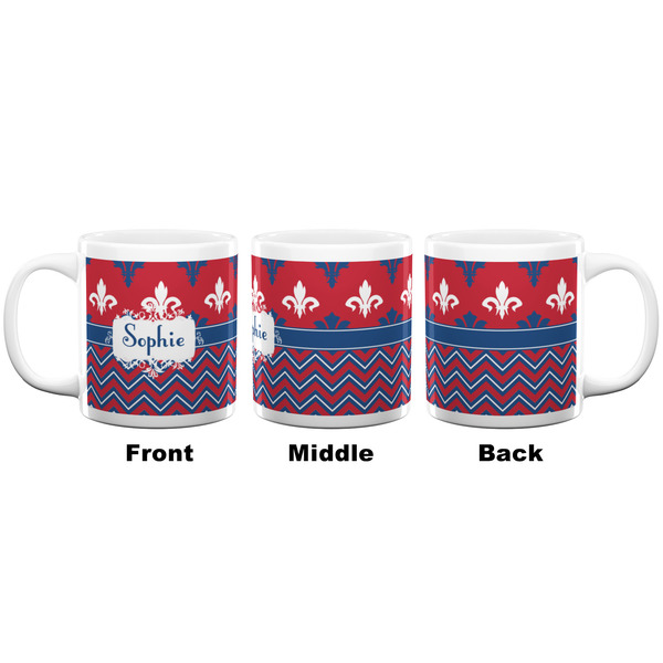 Patriotic Fleur de Lis Coffee Mug - 20 oz - White APPROVAL