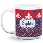 Patriotic Fleur de Lis 20 Oz Coffee Mug - White (Personalized)