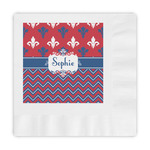 Patriotic Fleur de Lis Embossed Decorative Napkins (Personalized)