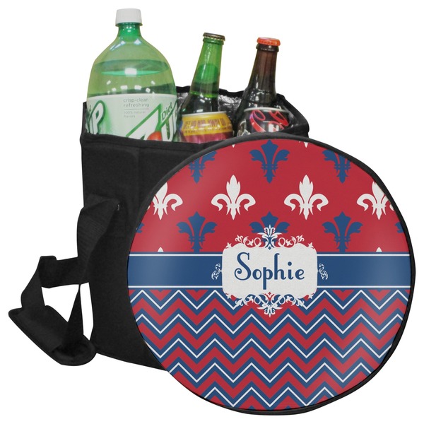 Custom Patriotic Fleur de Lis Collapsible Cooler & Seat (Personalized)