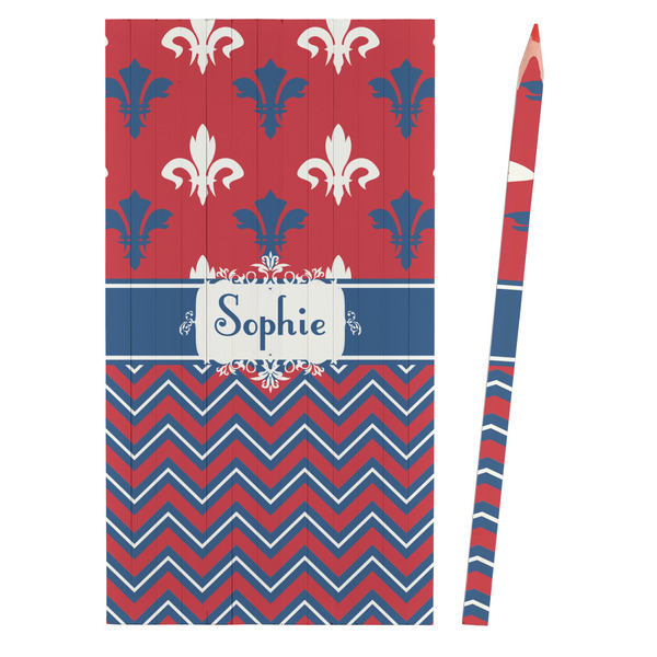 Patriotic Fleur de Lis Colored Pencils - Front View