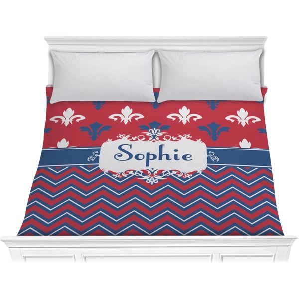 Custom Patriotic Fleur de Lis Comforter - King (Personalized)