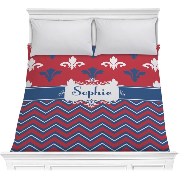 Custom Patriotic Fleur de Lis Comforter - Full / Queen (Personalized)
