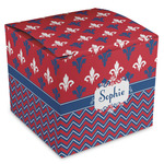 Patriotic Fleur de Lis Cube Favor Gift Boxes (Personalized)