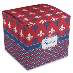 Patriotic Fleur de Lis Cubic Gift Box - Set of 3 (Personalized)