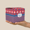 Patriotic Fleur de Lis Cube Favor Gift Box - On Hand - Scale View