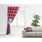 Patriotic Fleur de Lis Curtain With Window and Rod - in Room Matching Pillow