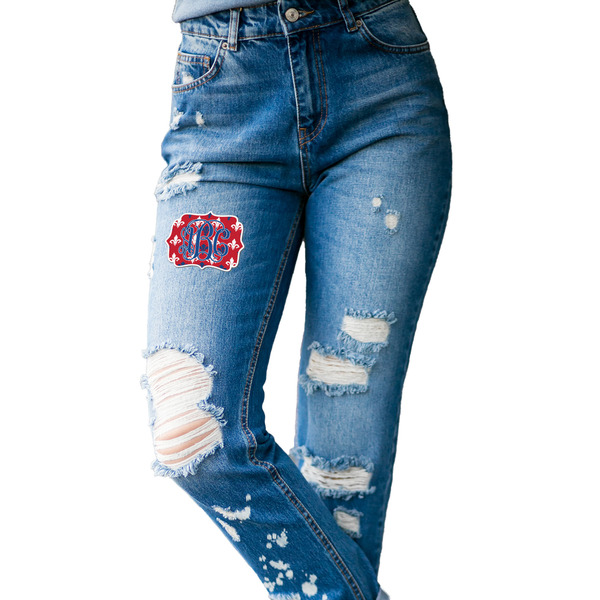 Patriotic Fleur de Lis Custom Shape Iron On Patches - L - single APPROVAL