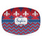 Patriotic Fleur de Lis Plastic Platter - Microwave & Oven Safe Composite Polymer (Personalized)