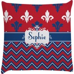 Patriotic Fleur de Lis Decorative Pillow Case (Personalized)